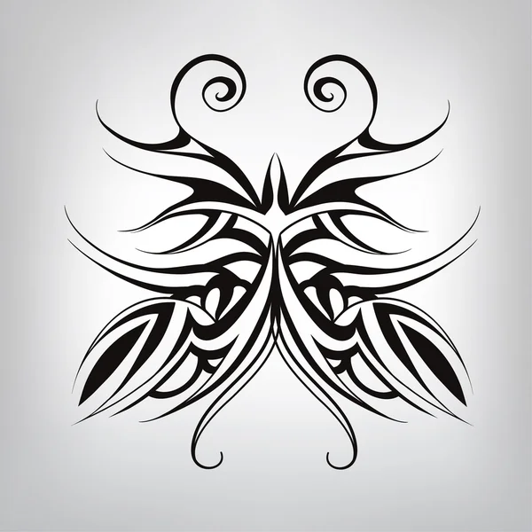 Symbol butterfly tattoo. — Stock Vector