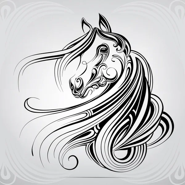 Silhouette of  horse's head — Stock Vector