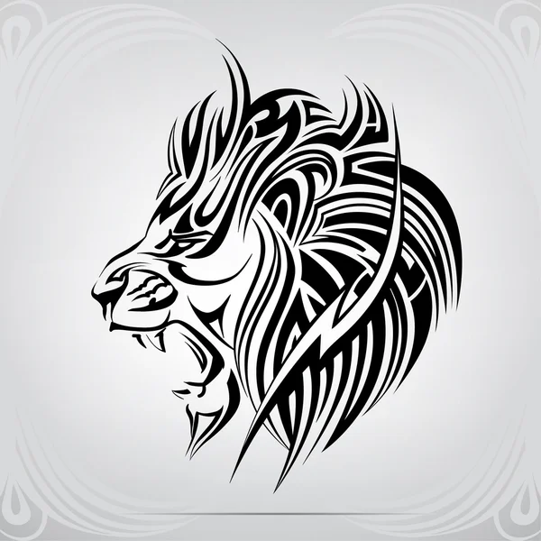 Graphic  roaring lion — Stock Vector