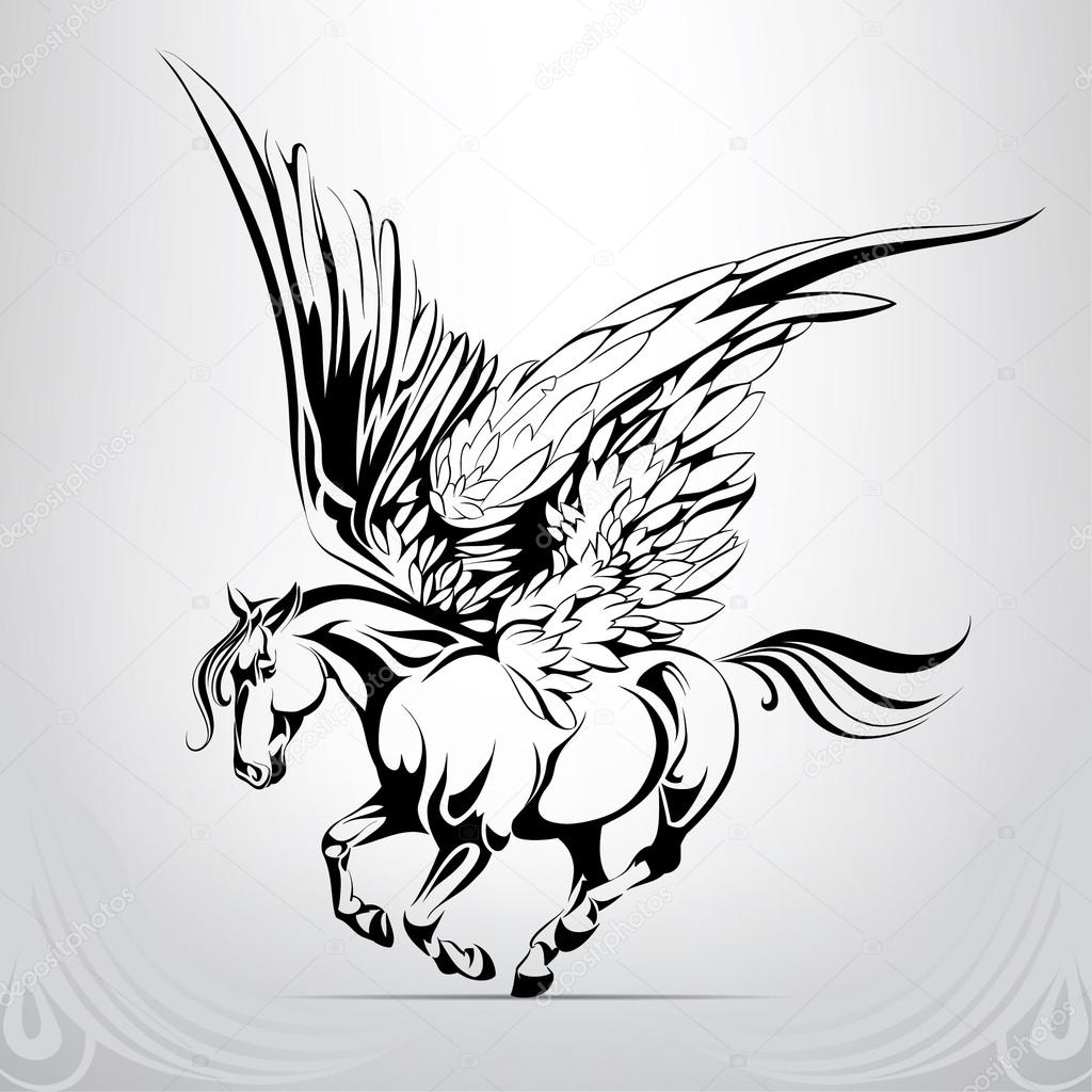 Silhouette of Pegasus illustration