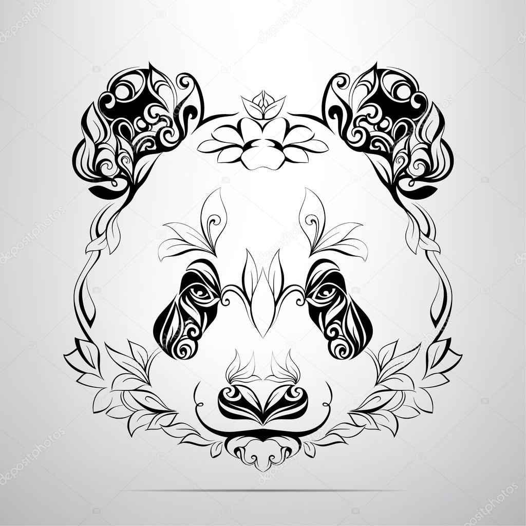 Head of panda in the ornament