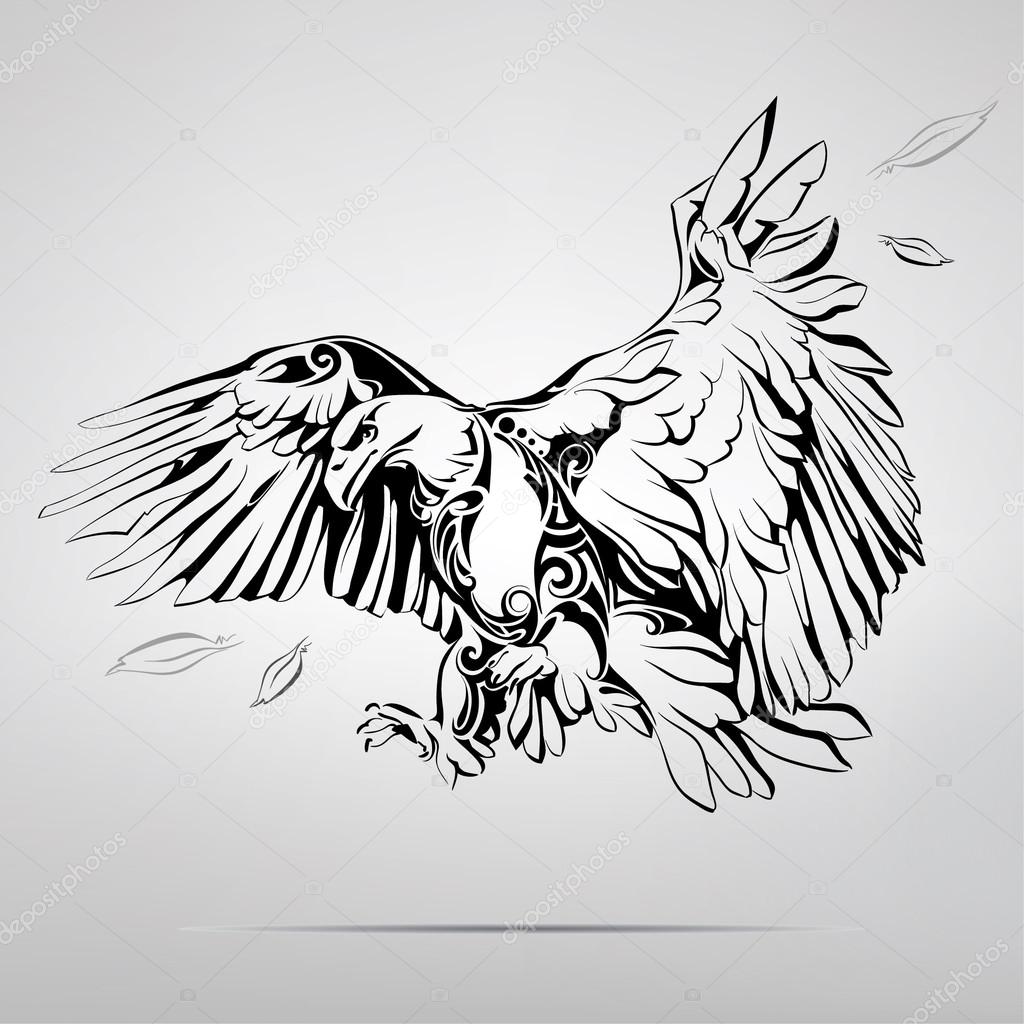 Eagle in ornament illustration