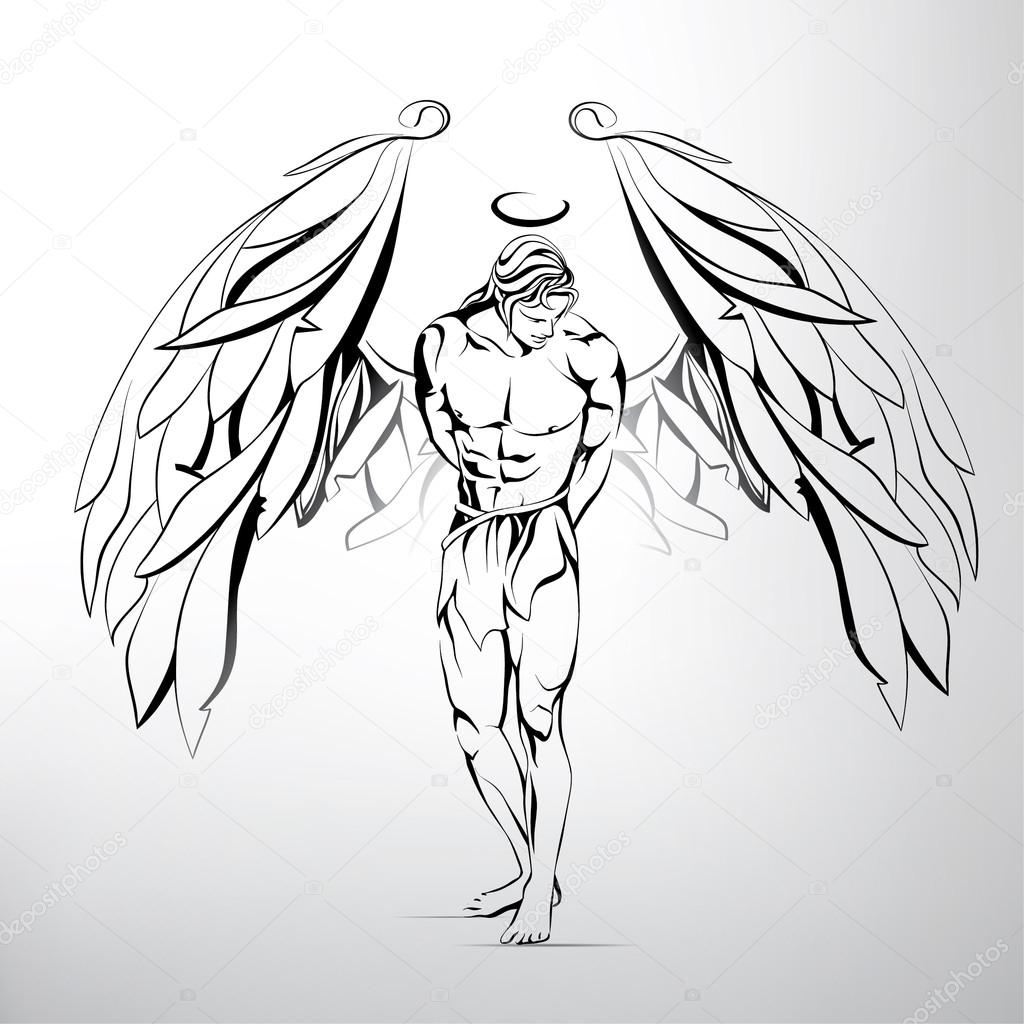Man angel illustration