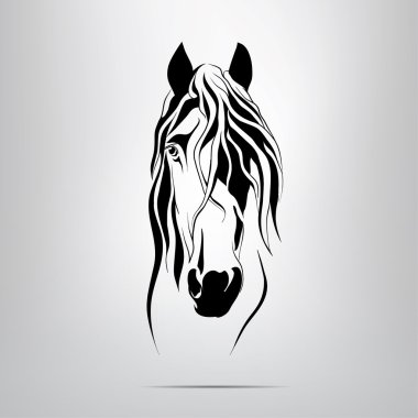 Silhouette of  horse's head clipart