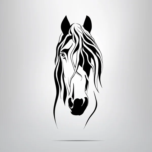 Silhouet van paard hoofd — Stockvector