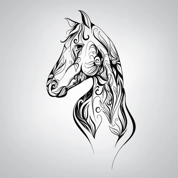 Silhouette d'une illustration de cheval — Image vectorielle