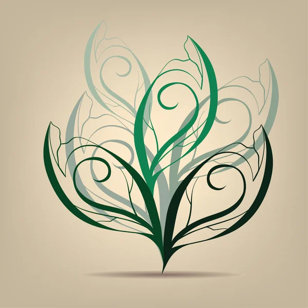 Symbole d'arbre à feuilles caduques . — Image vectorielle