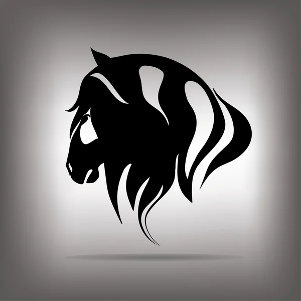 Cabeça cavalo preto — Vetor de Stock