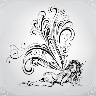 Kelebek kanatlı kız