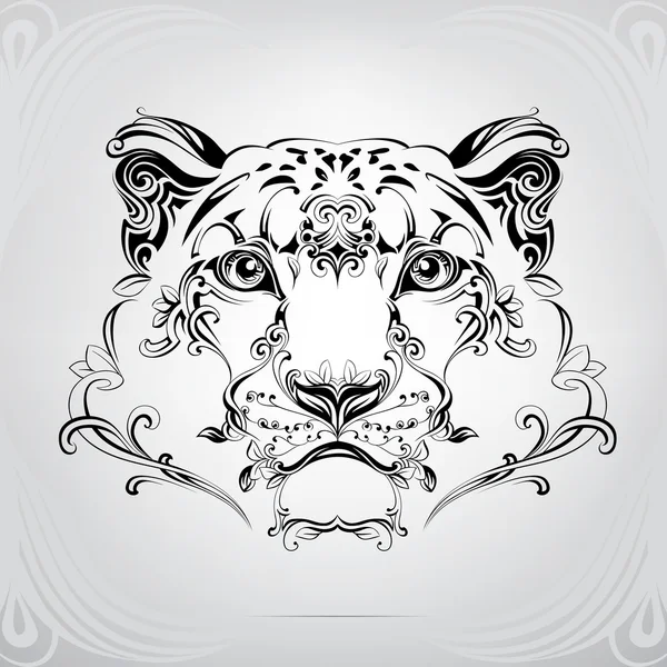Tête de léopard des neiges — Image vectorielle
