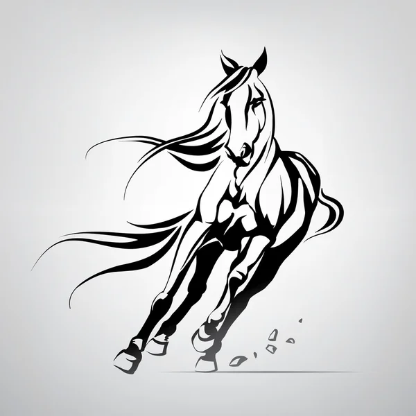 Silueta de caballo de carreras — Vector de stock