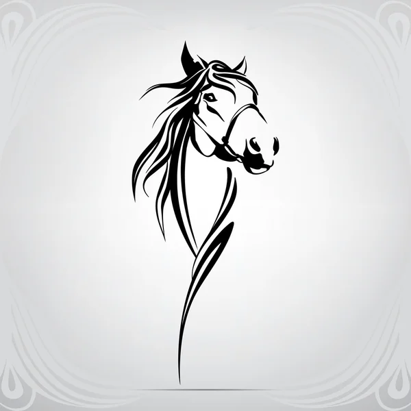 Silueta de la cabeza de caballo — Vector de stock