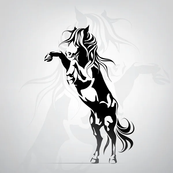 Silhouette of black horse — Stock Vector