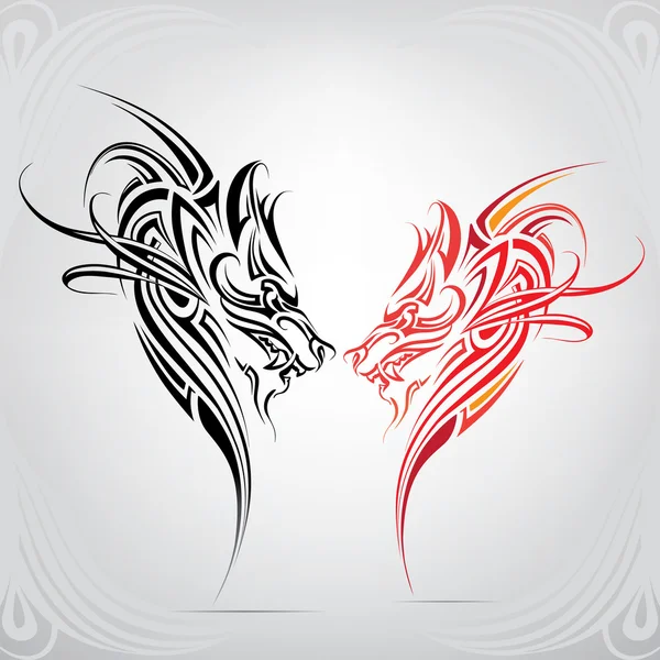 Silhouette de tête de dragon — Image vectorielle