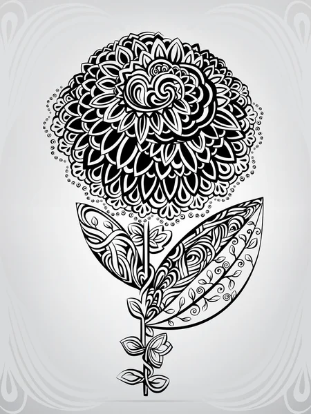 Fleur abstraite noire — Image vectorielle