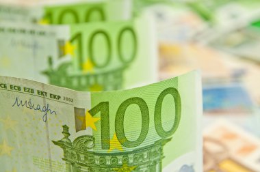 Bir sürü euro banknot - para büyük toplamı