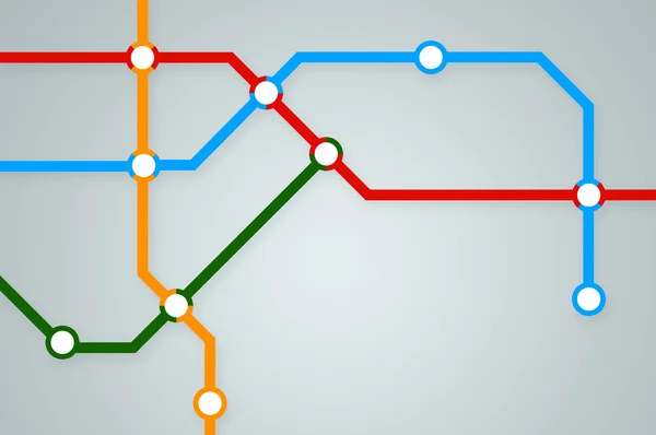 Renkli çizgilerle soyut Metro haritası