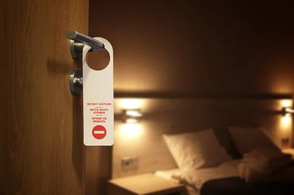 Do not disturb - hotel room interior 스톡 사진