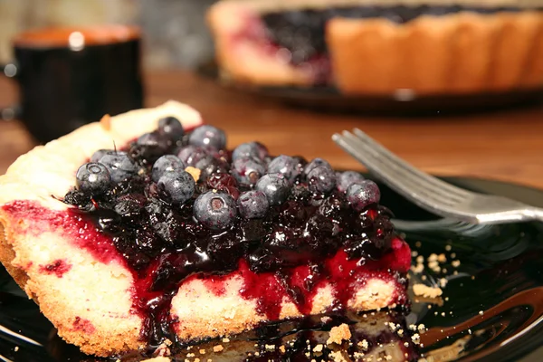 Slice of bilberry cake — Stock Photo, Image