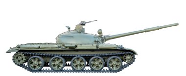 Yeşil Sovyet tank T-62 beyaz arka plan üzerinde izole