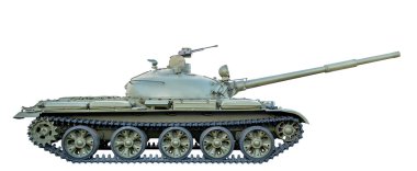 Green Soviet tank T-62 isolated on white background clipart