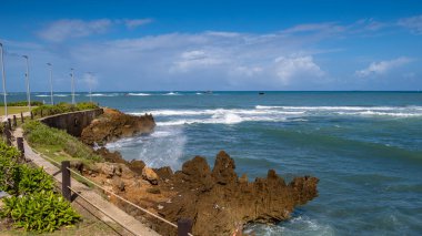 San Filipe Kalesi 'ne doğru Kuzey Atlantik' e, Dominik Cumhuriyeti 'ne, Karayipler' e bakıyor.