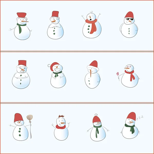 12 muñeco de nieve —  Fotos de Stock