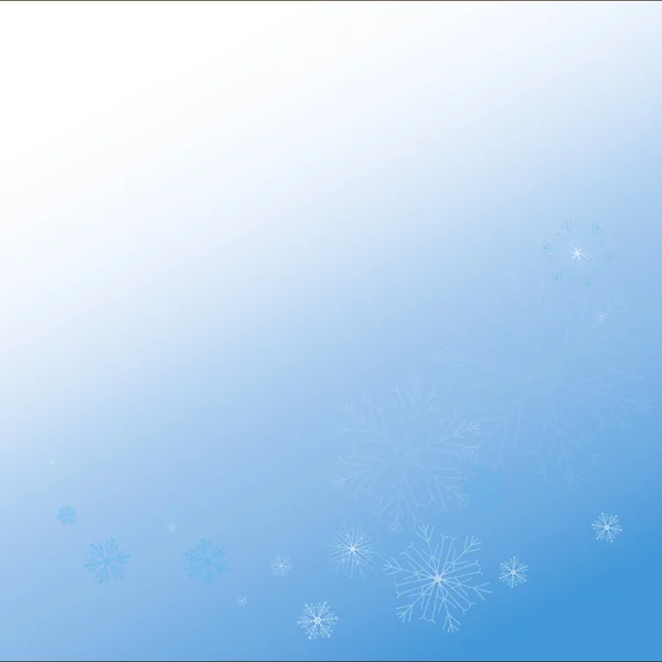 Jul vinter blå bakgrund med snöflingor. Snöflingor på — Stock vektor