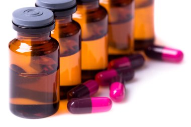 medications on a white background