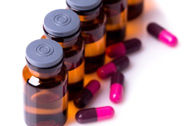 medications on a white background