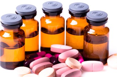 medications on a white background