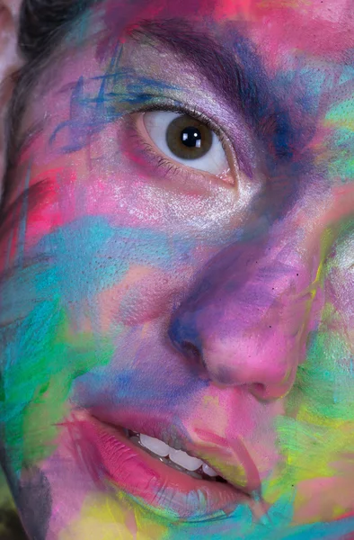 Foto ragazze colore arte make-up — Foto Stock