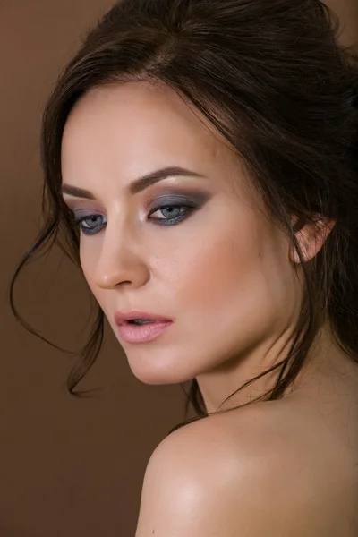 Krása Foto brunetka s elegantní make-up — Stock fotografie