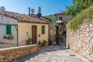 Stroncone 'un güzel ortaçağ köyü. Terni ili, Umbria, İtalya.