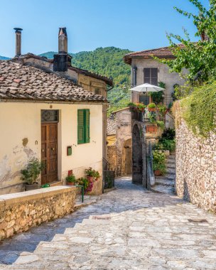 Stroncone 'un güzel ortaçağ köyü. Terni ili, Umbria, İtalya.