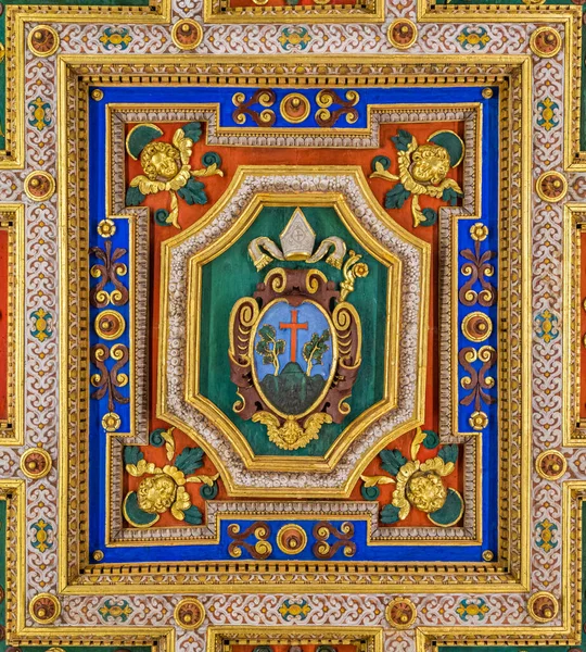 Υπέροχη Λεπτομέρεια Από Την Οροφή Της Βασιλικής Της Santa Francesca — Φωτογραφία Αρχείου