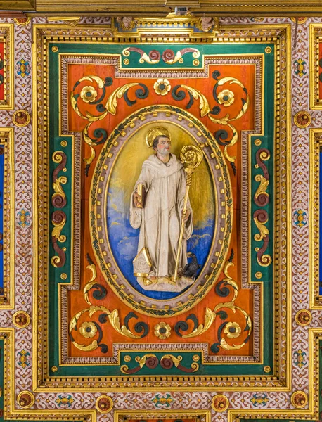 Maravilhoso Detalhe Teto Basílica Santa Francesca Romana Roma Itália Dezembro — Fotografia de Stock
