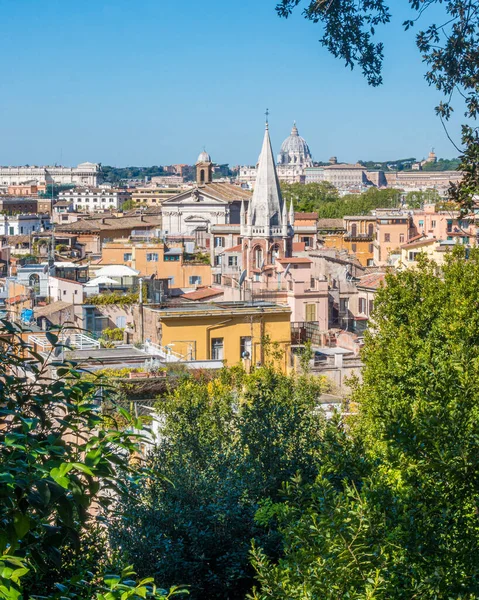 Roma Pincio Terası Ndan Güzel Bir Panoramik Manzara Arka Planda — Stok fotoğraf