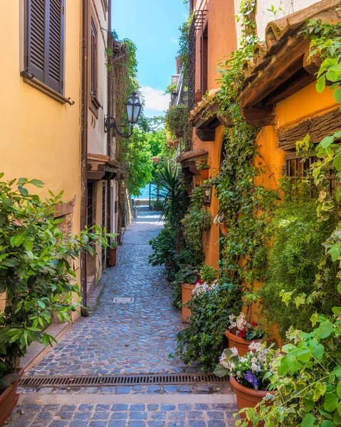 Scénický Pohled Trevignano Romano Výhledem Jezero Bracciano Provincie Řím Lazio — Stock fotografie