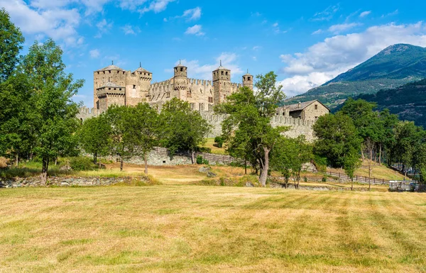 Fenis Castle Famous Well Preserved Medieval Fortress Aosta Valley Northern — Stock Photo, Image