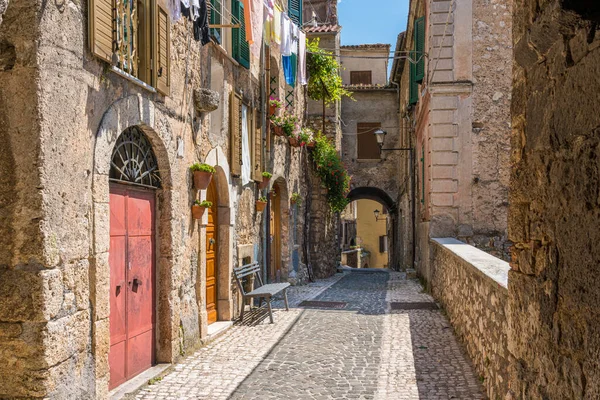 Vista Panorâmica Guarcino Bela Aldeia Província Frosinone Lazio Itália Central — Fotografia de Stock