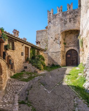 Palombara Sabina 'da manzara, İtalya' nın Lazio eyaletinde küçük güzel bir kasaba..