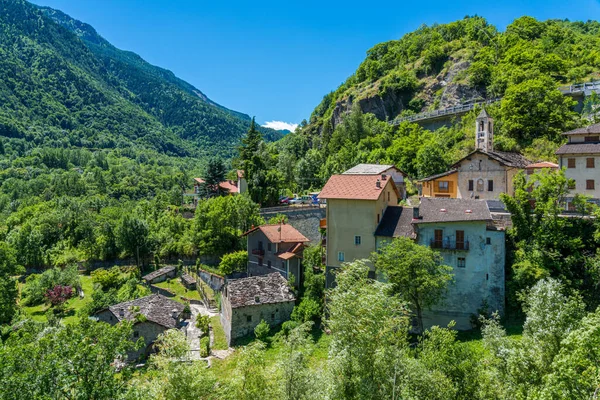 Den Pittoreska Byn Exilles Susadalen Provinsen Turin Piemonte Norra Italien — Stockfoto