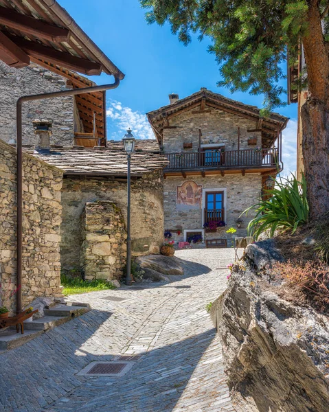 Village Pittoresque Torrette Dans Vallée Varaita Province Cuneo Piémont Italie — Photo