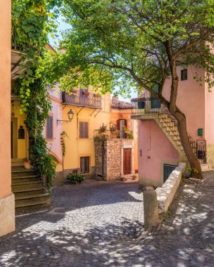 Ciciliano 'da manzara, Roma, Lazio, İtalya' nın güzel küçük bir kasabası.