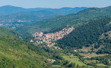 Sanbuci 'nin panoramik manzarası, Roma, Lazio, İtalya.