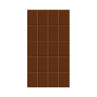 Beyaz izole edilmiş arka planda koyu çikolatanın vektör çizimi. Düz dizayn. Gerçekçi infaz. Geniş kapsamlı tasarım uygulamaları için.