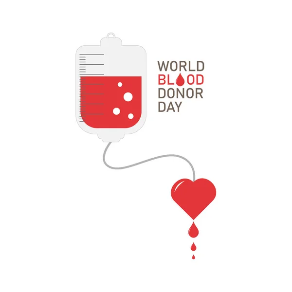 Dünya bağış gününe adanmış vektör illüstrasyonu. Damlayan damla damla kan ve kalp. Beyaz arka plan. Poster, işaret, logo kavramı.