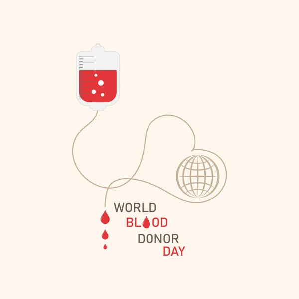 Dünya bağış gününe adanmış vektör illüstrasyonu. Damlayan kan damlaları olan bir damlatıcı. Açık gri arka plan. Poster, işaret, logo kavramı.