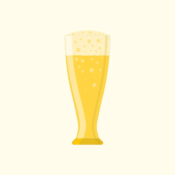 Ilustração vetorial de vidro com cerveja isolada sobre branco. Close-up. Ícone, sinal, símbolo. Para uma ampla gama de aplicações de design. — Vetor de Stock